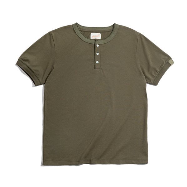 Summer Army Green Micro-Elastic Tough Guy T-Shirt Men 1