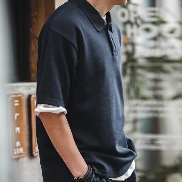 Air Cotton Polo Shirt Summer Non-ironing Lapel Short-Sleeved T-Shirt 4