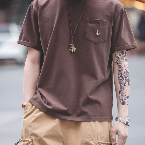 Loose Short-Sleeved Dark Gray T-Shirt 27