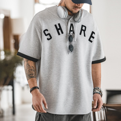 Cloth Embroidered Loose Short Sleeve T-Shirt Men 40