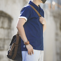 Collared Short Sleeve Solid Color Cotton Summer Lapel T-Shirt 9