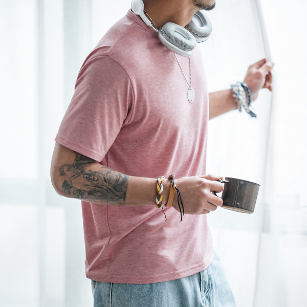 Blend Traceless Thin Breathable Solid Color Crewneck Undershirt 37