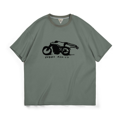 Summer Crewneck T-Shirt off Shoulder Half Sleeve Shirt C038
