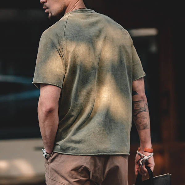 Distressed Henley Breathable Casual Tough Guy T-Shirt 17