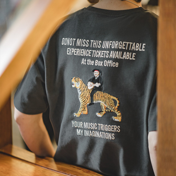 Embroidered Short-Sleeved T-Shirt Year of the Tiger Letter T-Shirt 10