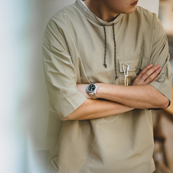 Casual Mountain Style Drawstring Patch Pocket Short Sleeves 26