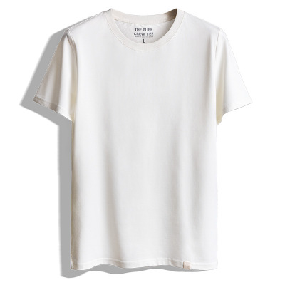 Men's White T-Shirt with Short Sleeve Bottoming Shirt 23