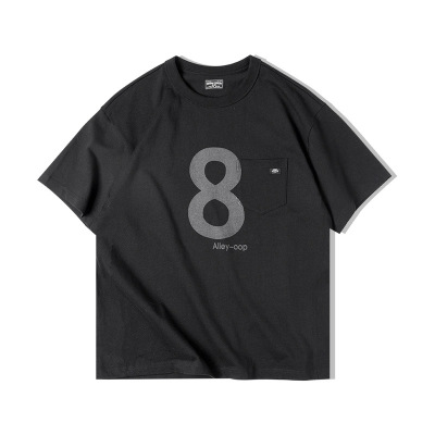 Number 8 T-Shirt Black Oversize Breathable Short Sleeve 18