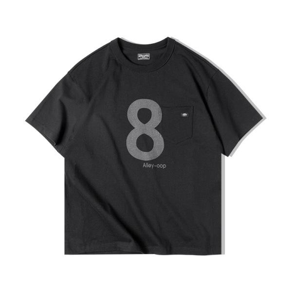 Number 8 T-Shirt Black Oversize Breathable Short Sleeve 18