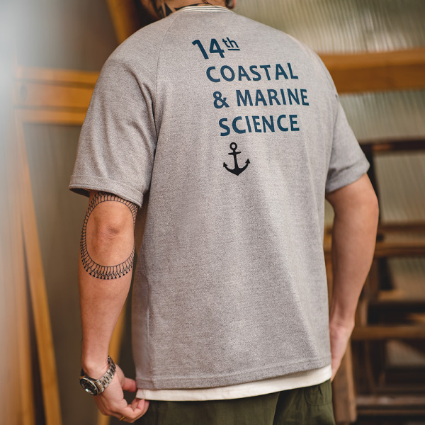 Pepper Salt Short Sleeve T-shirt Boat Anchor 33