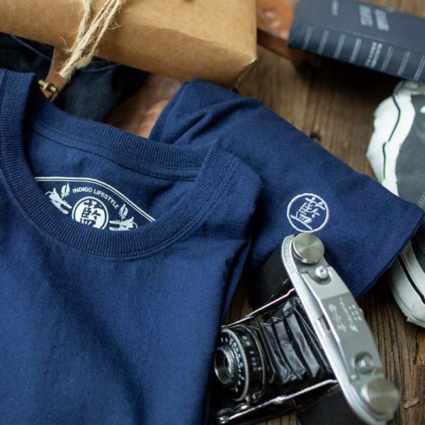 Plant Blue Dyed T-Shirt Solid Color Thin Section Short Sleeves 14
