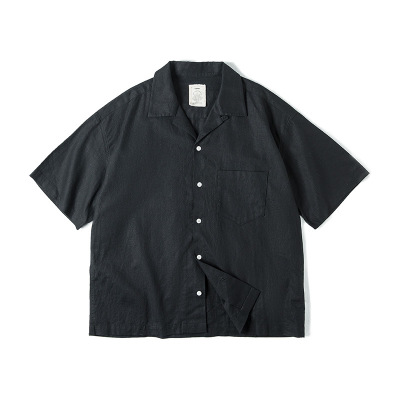 Vintage Collar Loose Men's Summer Shirt 42