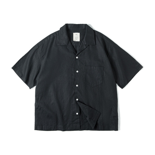 Vintage Collar Loose Men's Summer Shirt 42