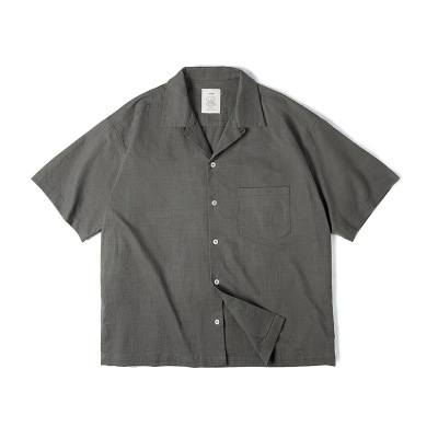Vintage Collar Loose Men's Summer Shirt 42