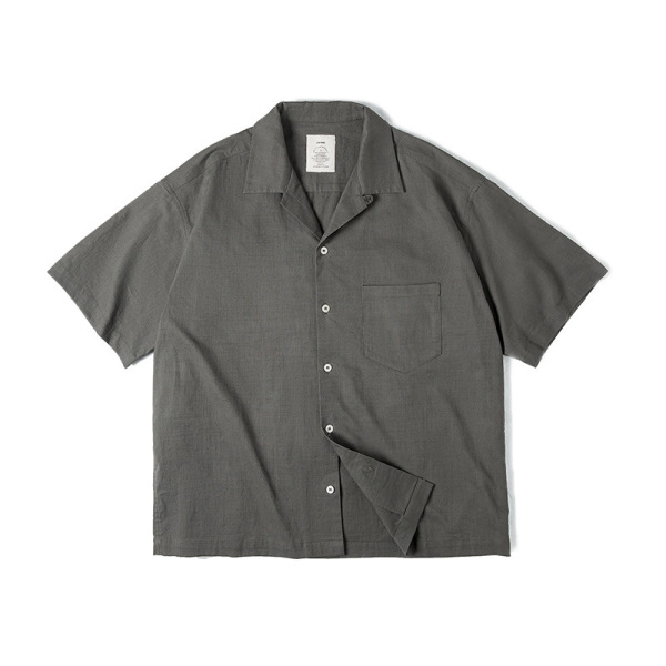 Vintage Collar Loose Men's Summer Shirt 42