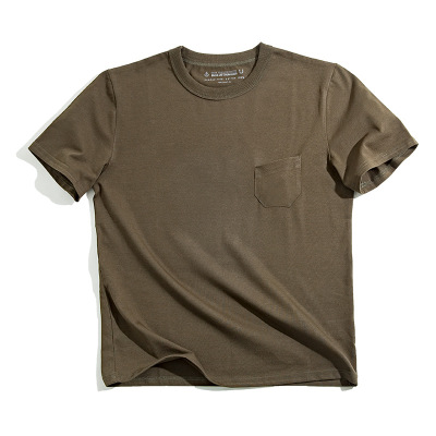 Retro Pocket T-Shirt Half Sleeve Tough Guy Short Sleeve Men's 5