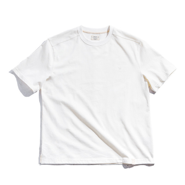 Round Neck Brushed White T-Shirt Men's Thin Cotton Short Sleeves 22