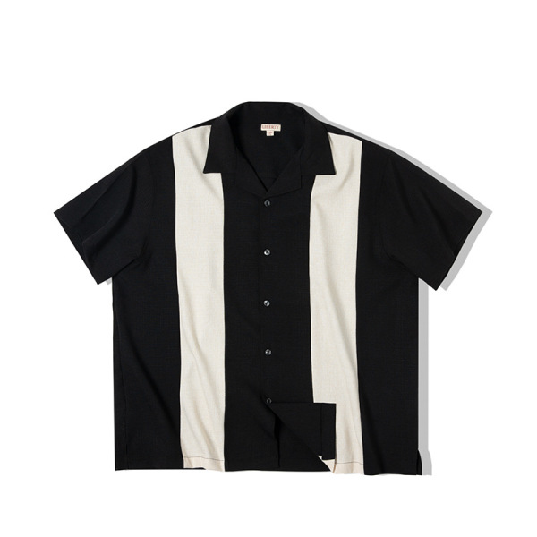 Short-Sleeved Yarn Woven Loose Men's Clothing 44
