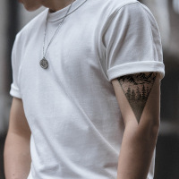 Thick Carbon Brushed T-Shirt Men's Cotton Short-Sleeved Loose 8