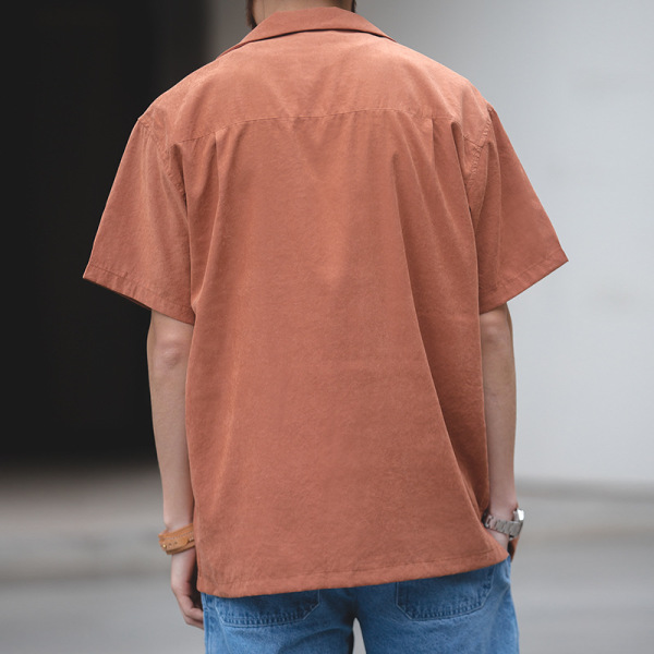 Vintage Loose Cuban Neck V-Neck Shirt for Men 45
