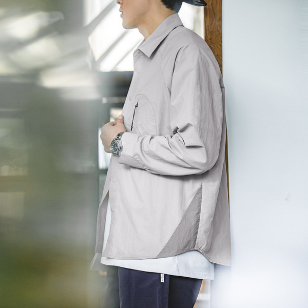 American Men's Spring and Summer Thin Light Functional Silhouette Shirt 58