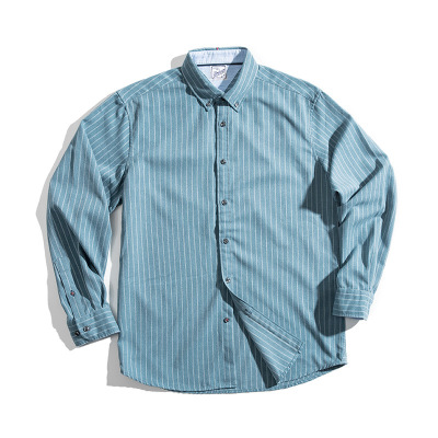 Brushed Striped Shirt Casual Long-Sleeved Top Men's Trendy 52
