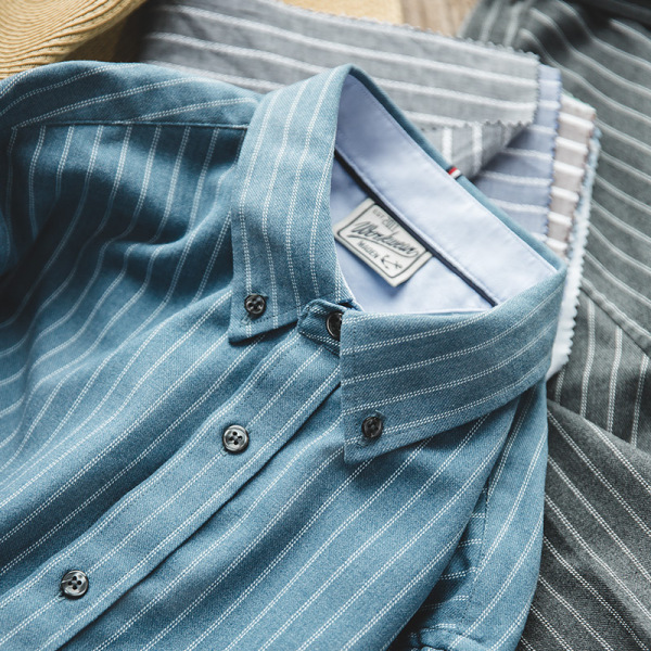 Brushed Striped Shirt Casual Long-Sleeved Top Men's Trendy 52