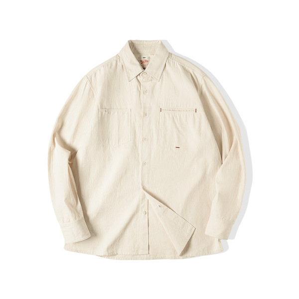 Cotton Shell Lapel Long Sleeve Shirt 51