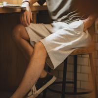 Gray Knit Pocket Loose Fit Lounge Shorts C080