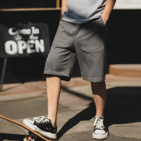 Gray Knit Pocket Loose Fit Lounge Shorts C080