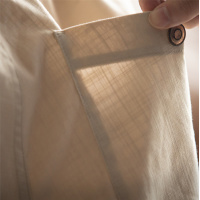 Men's Linen Shorts Breathable Loose Solid Color Cropped Pants 77