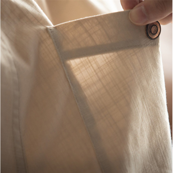 Men's Linen Shorts Breathable Loose Solid Color Cropped Pants 77