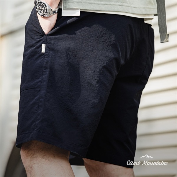 Men's Outdoor Casual Woven Large Pocket Pleated Cropped Pants 68
