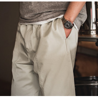 Men's Washed Elastic Waist Pants Cropped Pants Cool 75