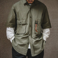 Outdoor Short-Sleeved Shirts Stacked with Army Green Men's Shirts 47