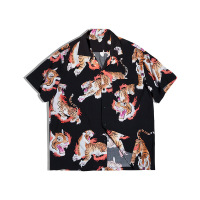 Tiger Print Hawaiian Short Sleeve Shirt 55