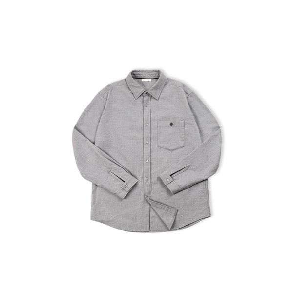 Velvet Cotton Shirt Gray Business Long-Sleeved Shirt Men 56