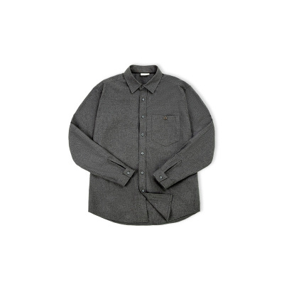 Velvet Cotton Shirt Gray Business Long-Sleeved Shirt Men 56
