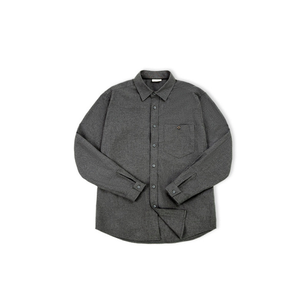 Velvet Cotton Shirt Gray Business Long-Sleeved Shirt Men 56