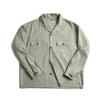 Vintage Goose Yellow Striped Cuban Collar Shirt 53