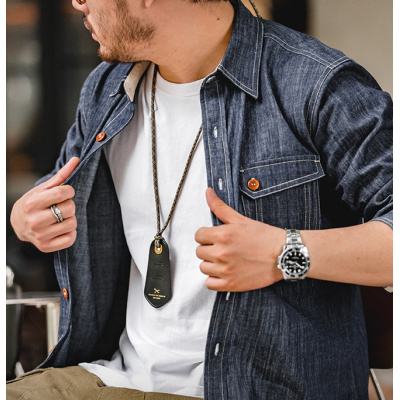 Vintage Layered Long Sleeve Denim Shirt 60