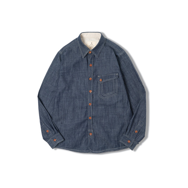 Vintage Layered Long Sleeve Denim Shirt 60