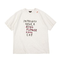 American Retro Letter Print T-Shirt Round Neck Art 104