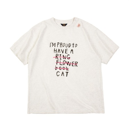 American Retro Letter Print T-Shirt Round Neck Art 104