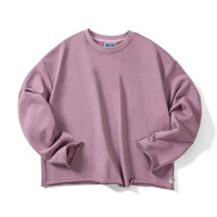 Black Round Neck Hooded Sweater Long Sleeve T-Shirt 118
