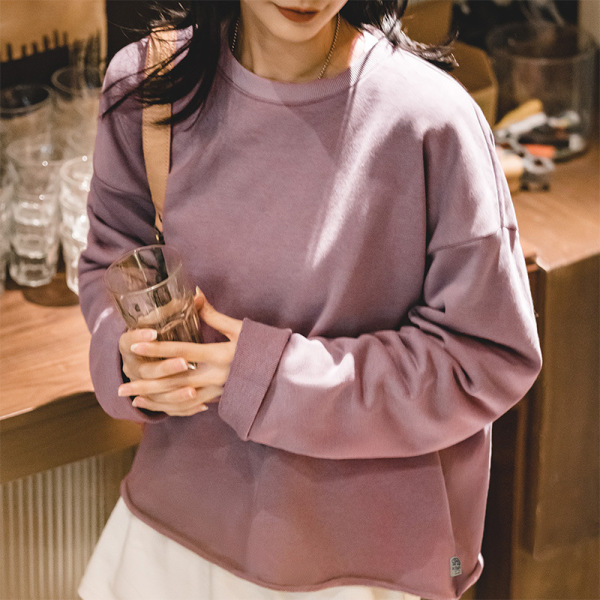 Black Round Neck Hooded Sweater Long Sleeve T-Shirt 118