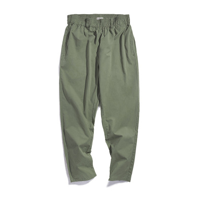 Black Straight Leg Casual Pants Elastic Waist Dad Pants 83