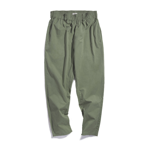 Black Straight Leg Casual Pants Elastic Waist Dad Pants 83