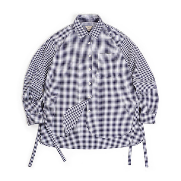Blue and White Plaid Shirt Loose Casual Plaid 130