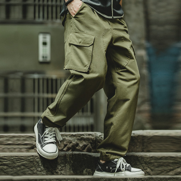 British Tapered Elastic Drawstring Oversized Pocket Trousers 86